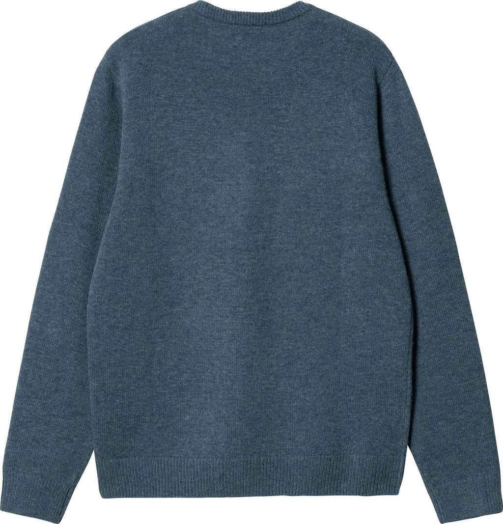  Carhartt Wip Maglione Allen Sweater Ore Heather Blue Uomo - 2