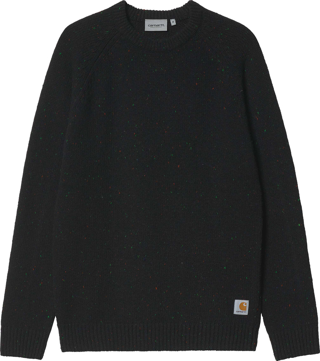  Carhartt Wip Maglione Anglistic Sweater Speckled Black Nero Uomo - 1