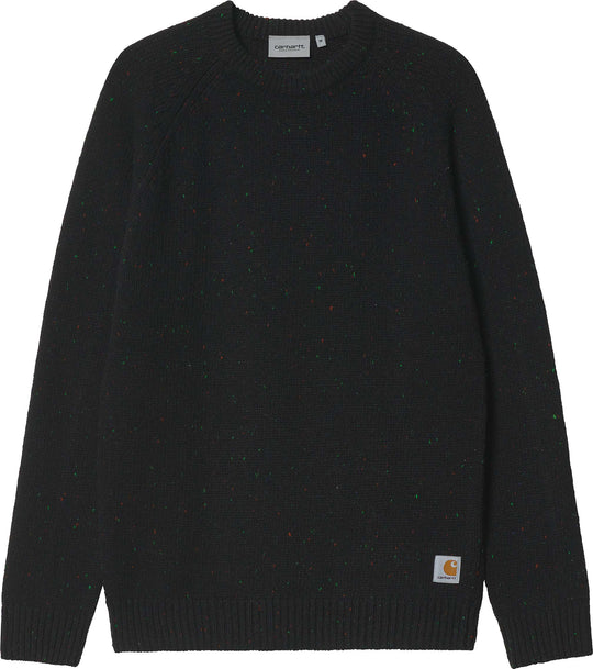  Carhartt Wip Maglione Anglistic Sweater Speckled Black Uomo Nero