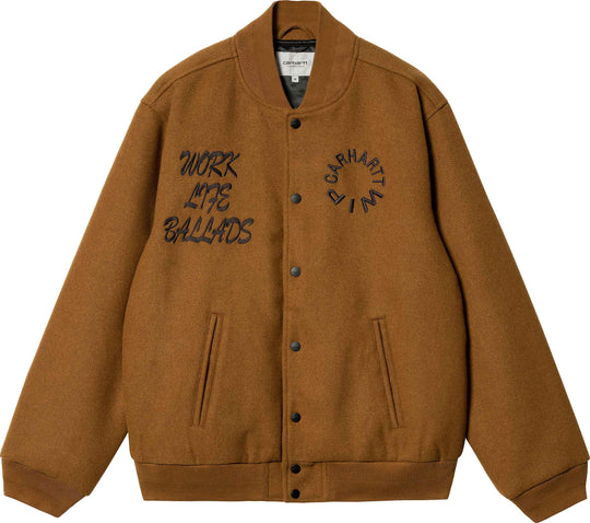  Carhartt Wip Giacca Work Varsity Bomber Deep H Brown Uomo Marrone