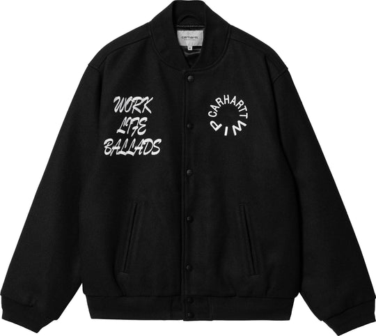  Carhartt Wip Giacca Work Varsity Bomber Black Uomo Nero