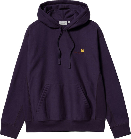  Carhartt Wip Felpa Hooded American Script Sweat Cassis Uomo Viola
