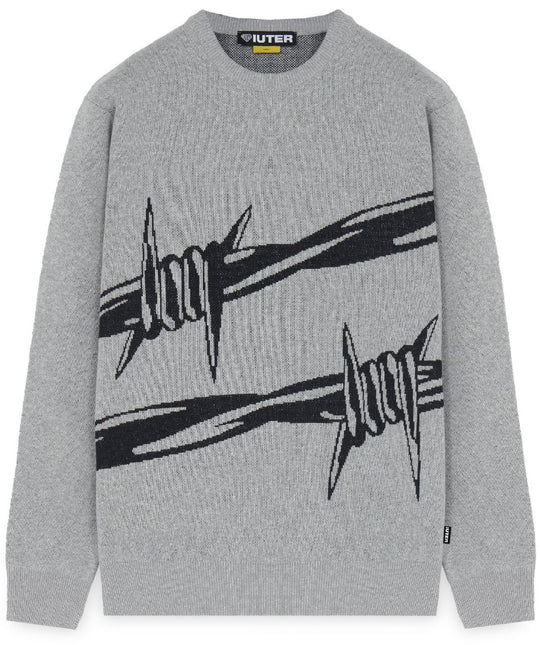  Iuter Maglione Barbwire Jumper Lightgrey Uomo Grigio