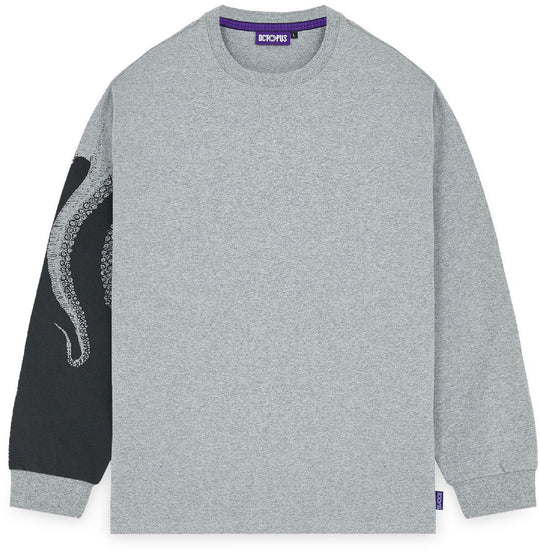  Octopus T-shirt Side Ls Tee Light Grey Uomo Grigio