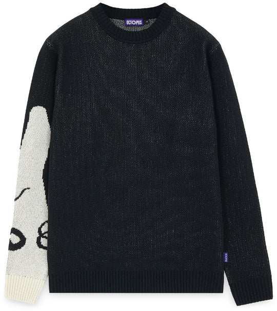  Octopus Maglione Side Jumper Black Uomo Nero