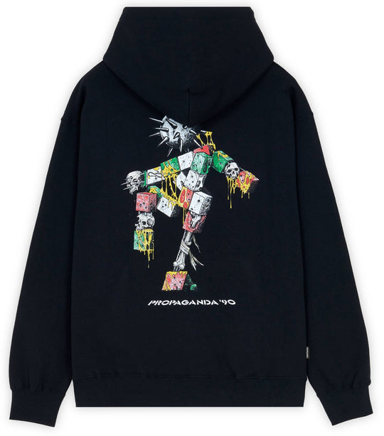  Propaganda Felpa Novanta Hoodie Black Uomo Nero