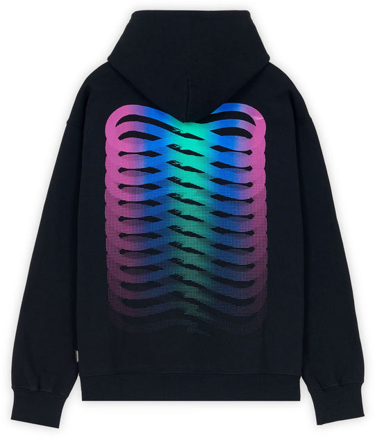  Propaganda Felpa Ribs Gradient Hoodie Black Uomo Nero