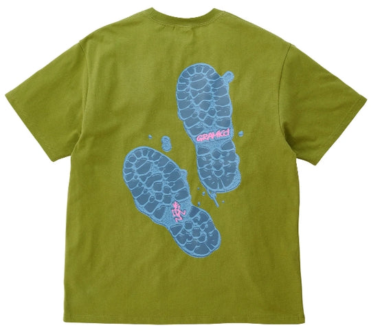  Gramicci T-shirt Footprints Tee Pistacchio (size Jp) Uomo Verde