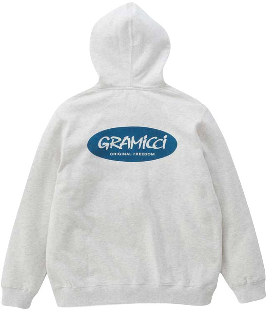  Gramicci Felpa Original Freedom Oval Hooded Sweatshirt Ash Heather (size Jp) Uomo Grigio