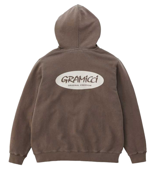  Gramicci Felpa Original Freedom Oval Hooded Sweatshirt Brown Pigment (size Jp) Uomo Marrone