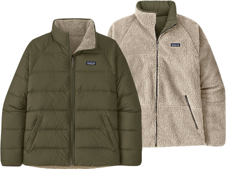 Patagonia giacca Men's Reversible Silent Down Fleece Jacket basin green