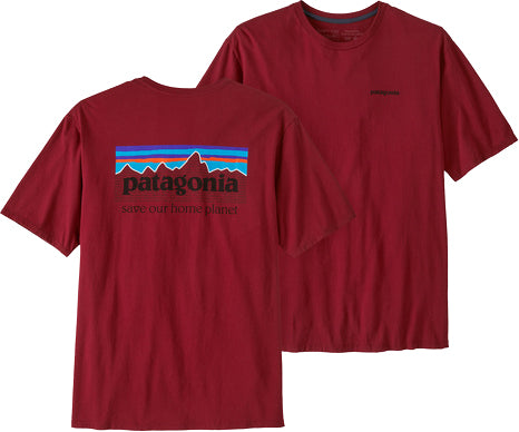  Patagonia T-shirt Men's P-6 Mission Organic Tee Wax Red Rosso Uomo - 2
