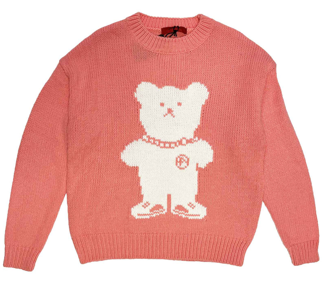  Acupuncture Maglione Acu Sweater Sketchy Bear Pink Rosa Uomo - 1