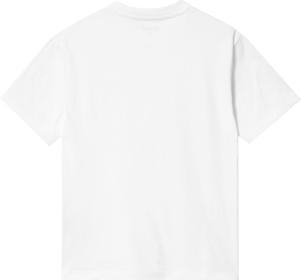  Carhartt Wip T-shirt W S/s Script Embroidery White Black Bianco Donna - 2