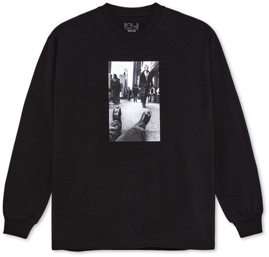  Polar Skate Co. T-shirt Ls Happy Sad Tee Black Uomo Nero