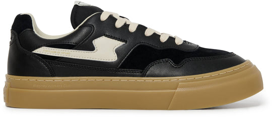  Stepney Workers Club Scarpe Pearl S-strike Leather Mix Black Gum Uomo Nero