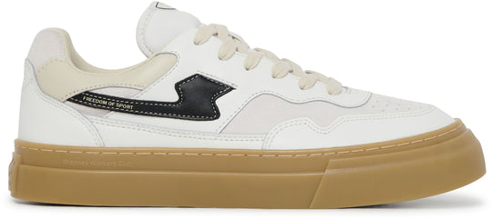  Stepney Workers Club Scarpe Pearl S-strike Leather Mix White Gum Uomo Bianco