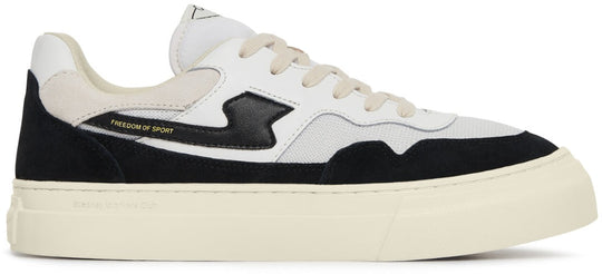  Stepney Workers Club Scarpe Pearl S-strike Suede Mix White Black Uomo Bianco