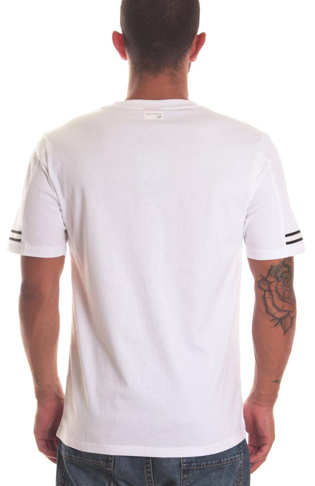  New Balance T-shirt Athletics Logo Tee White Bianco Uomo - 2