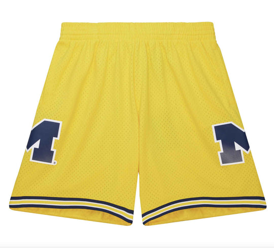  Mitchell & Ness Short Ncaa Maize Michigan 1991 Yellow Mitchell E Ness Uomo Giallo