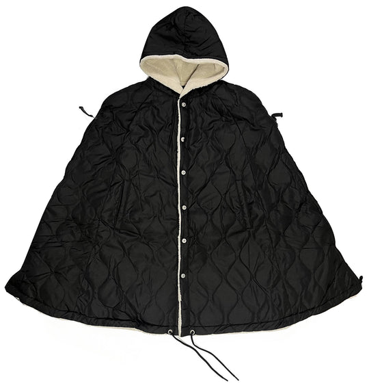  Taion Poncho Military Cape Black Cream Uomo Nero