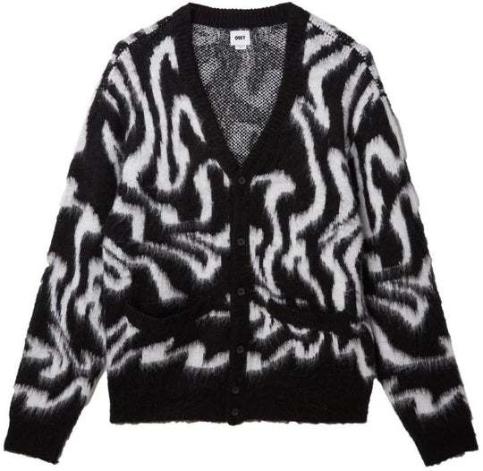  Obey Maglione Pally Cardigan Black Multi Uomo Nero