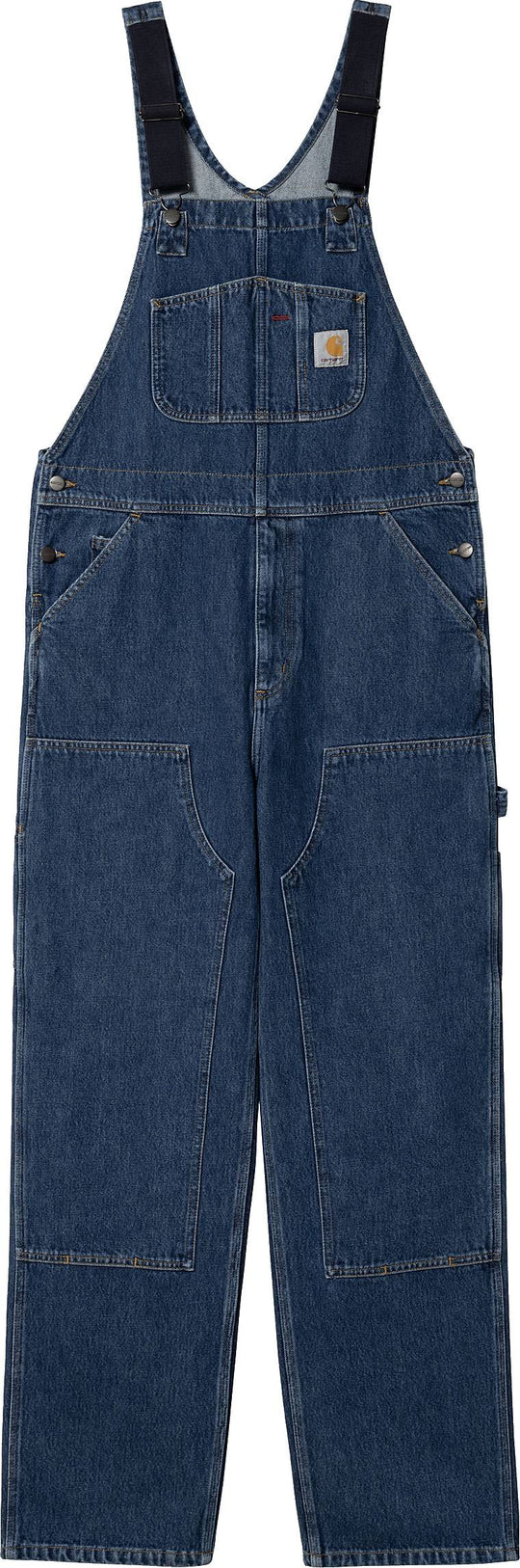  Carhartt Wip Salopette Double Knee Bib Overall Blue Stone Washed Uomo