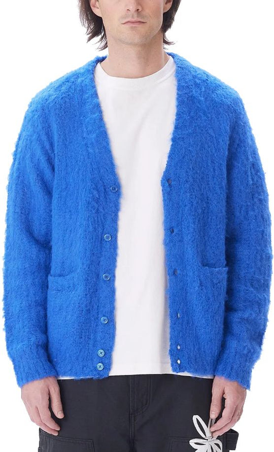  Obey Maglione Patron Cardigan Surf Blue Uomo