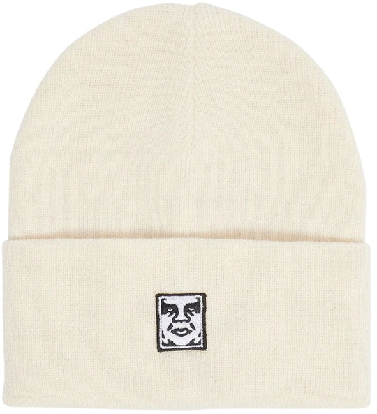  Obey Cuffia Icon Patch Cuff Beanie Unbleached Bianco