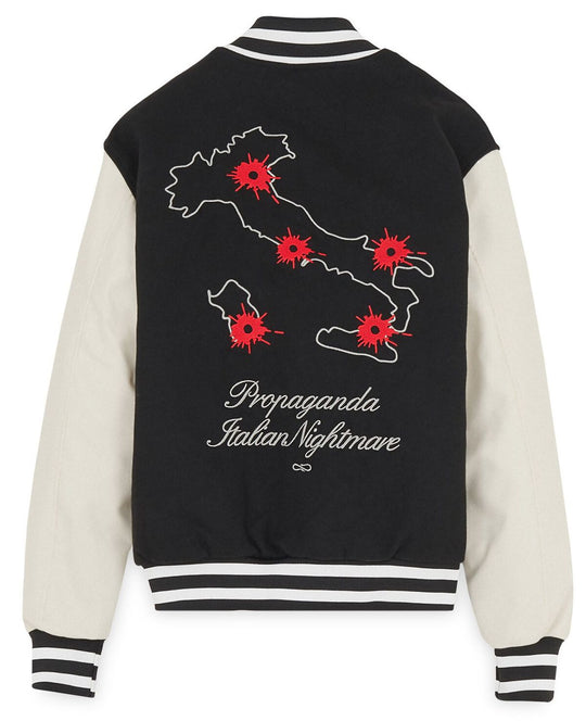  Propaganda Giacca Nightmare Varsity Black White Uomo Nero