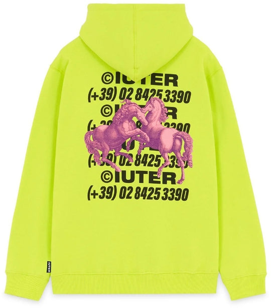  Iuter Felpa Horses Hoodie Lime Uomo Giallo