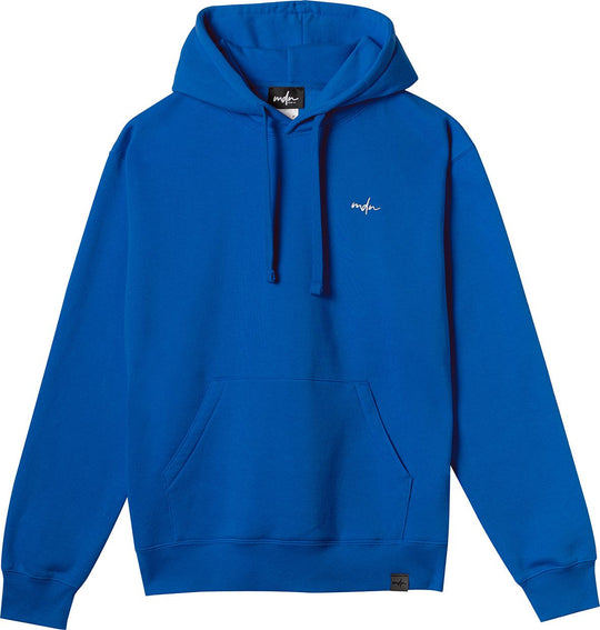  Mdn Felpa Basic Logo Embroidered Hoody Blue White Uomo