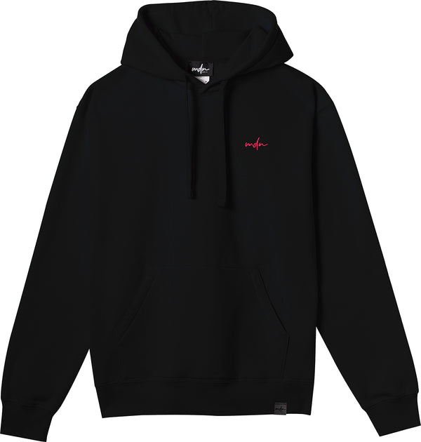 MDN felpa Basic Logo Embroidered Hoody black magenta