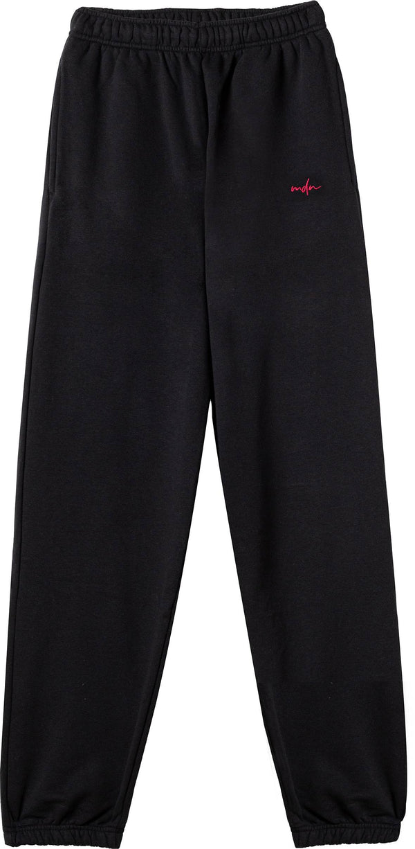 MDN pantaloni Embroidered Logo Sweatpant black magenta