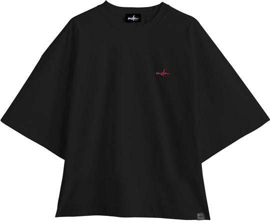  Mdn T-shirt Boxy Tee Black Magenta Uomo Nero