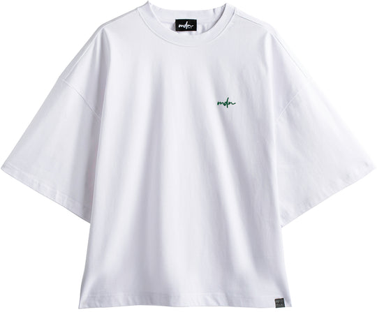  Mdn T-shirt Boxy Tee White Green Uomo Bianco