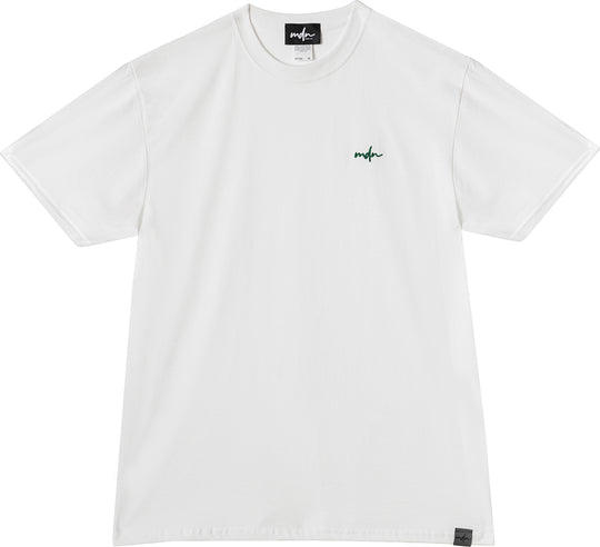 Mdn T-shirt Basic Logo Regular Fit White Green Uomo Bianco