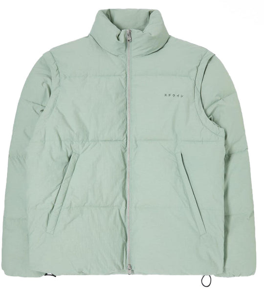  Edwin Giacca Gilet Detachable Sleeves Puffer Iceberg Green Uomo Verde