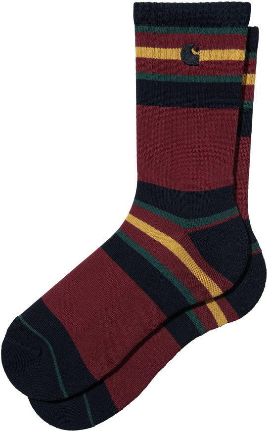  Carhartt Wip Calze Oregon Socks Starco Stripe Bordeaux Uomo