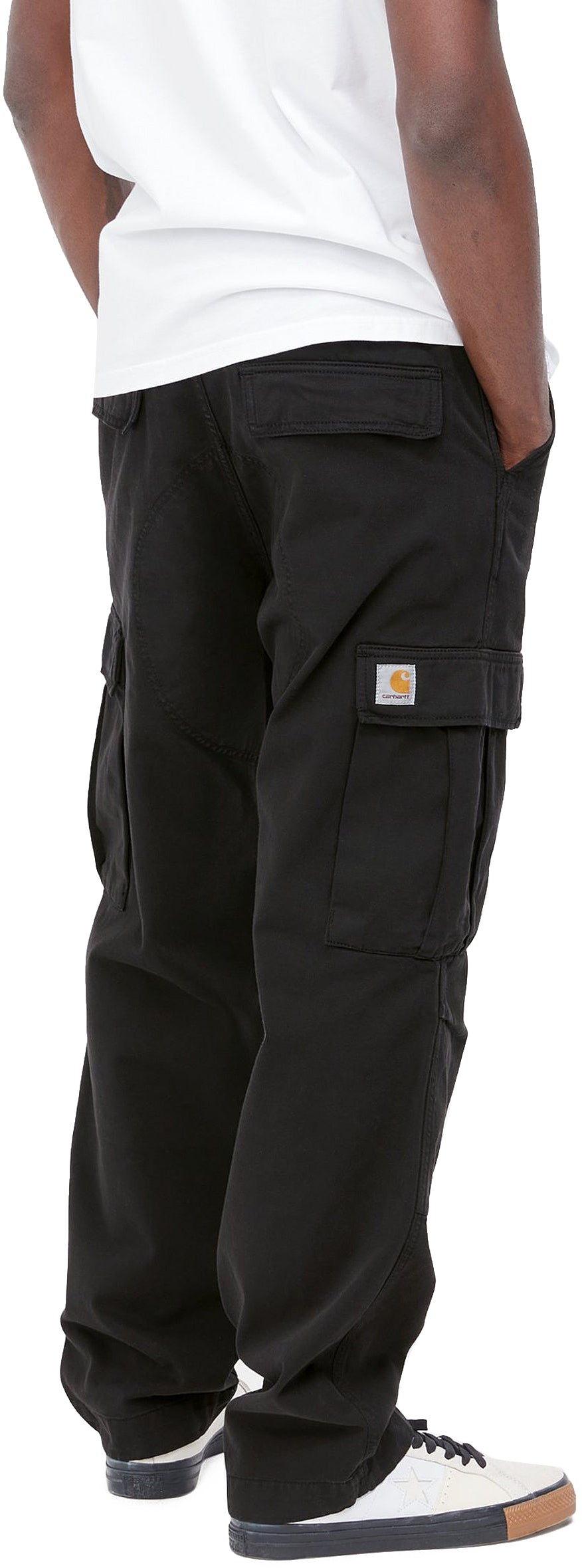 Carhartt Wip Pantalone Regular Cargo Pant Black Garment Dyed Nero