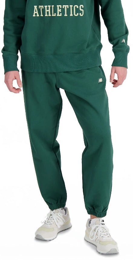  New Balance Pantaloni Tuta Athletics Remastered French Terry Sweatpant Nightwatch Green Uomo Verde