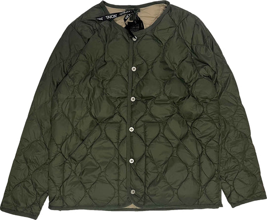  Taion Giacca Military Crew Neck Down Jacket Olive Uomo Verde