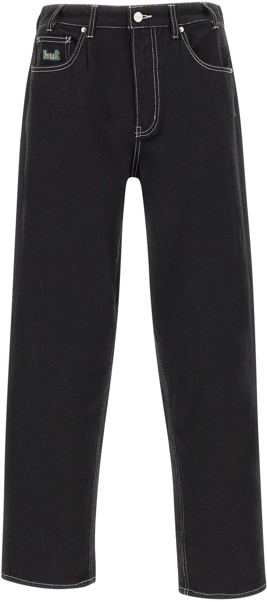  Huf Jeans Cromer Pant Black White Uomo Nero