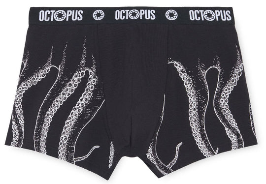  Octopus Outline Boxer Black Uomo Nero