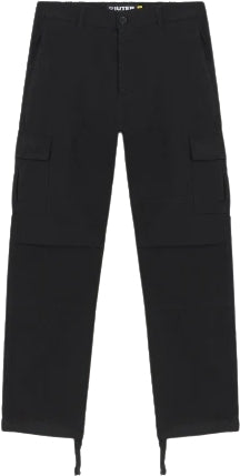  Iuter Pantalone Cargo Canvas Black Uomo Nero