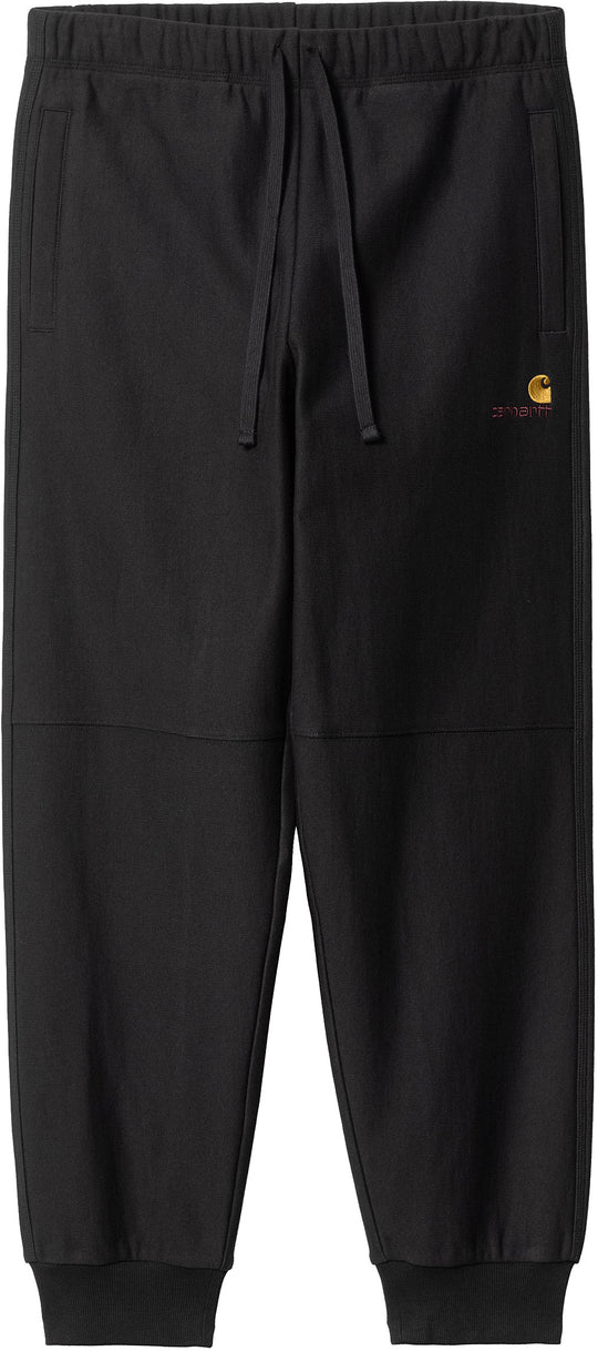  Carhartt Wip Pantaloni American Script Jogging Pant Black Uomo Nero