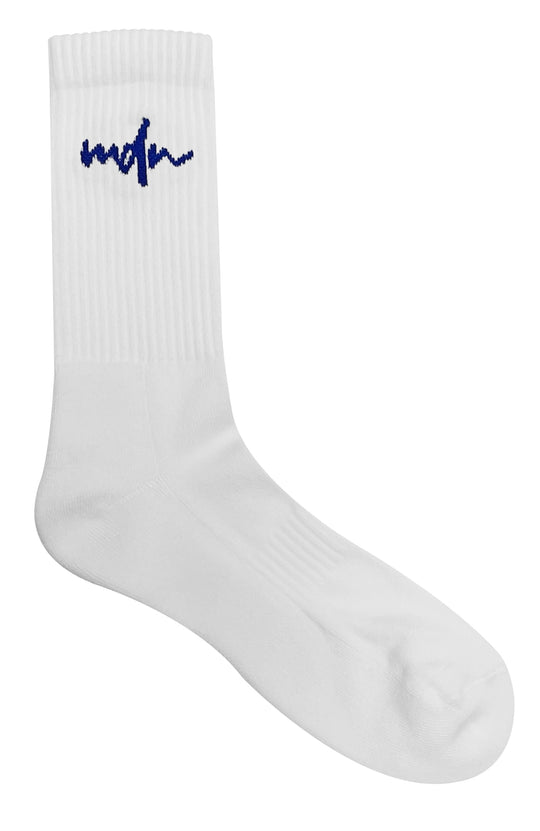  Mdn Calze Logo Socks White Blue Special_unisex Bianco