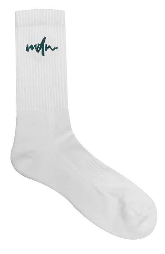  Mdn Calze Logo Socks White Green Special_unisex Bianco