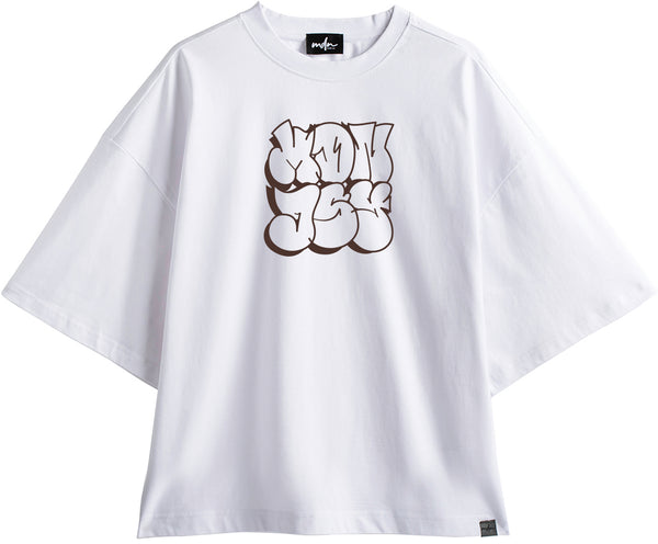 MDN x JASSART t-shirt ThrowUp Boxy Tee white