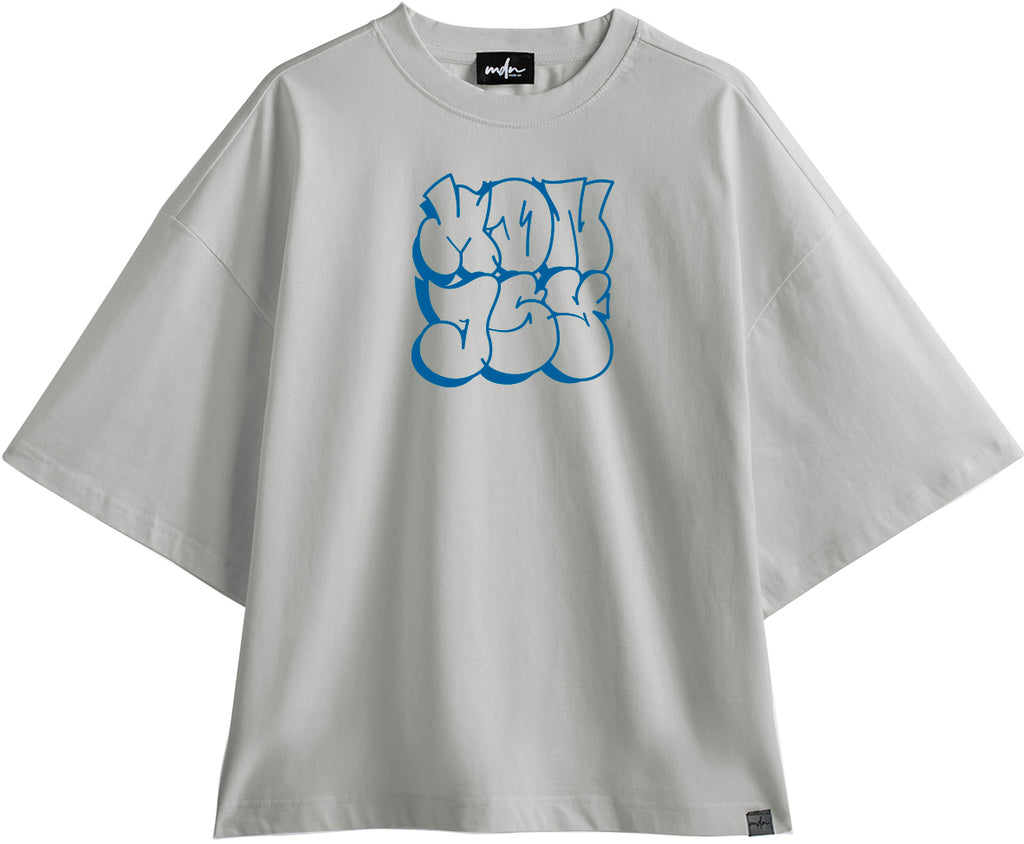  Mdn X Jassart T-shirt Throwup Boxy Tee Grey Uomo Grigio